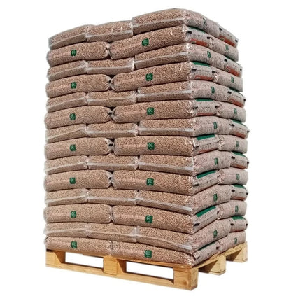 Pellets de Madeira Natural 100% – Palete com 70 Sacos de 15 kg (Aquecimento Ecológico e Eficiente)