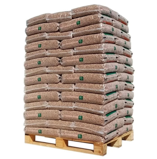 Pellets de Madeira Natural 100% – Palete com 70 Sacos de 15 kg (Aquecimento Ecológico e Eficiente)