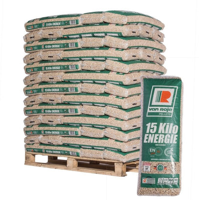 Pellets de Madeira Van Roje – Palete com 65 Sacos de 15 kg – Alta Qualidade Alemã