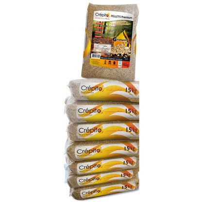 Pellets de Madeira Crépito – Palete com 72 Sacos (1080 kg)