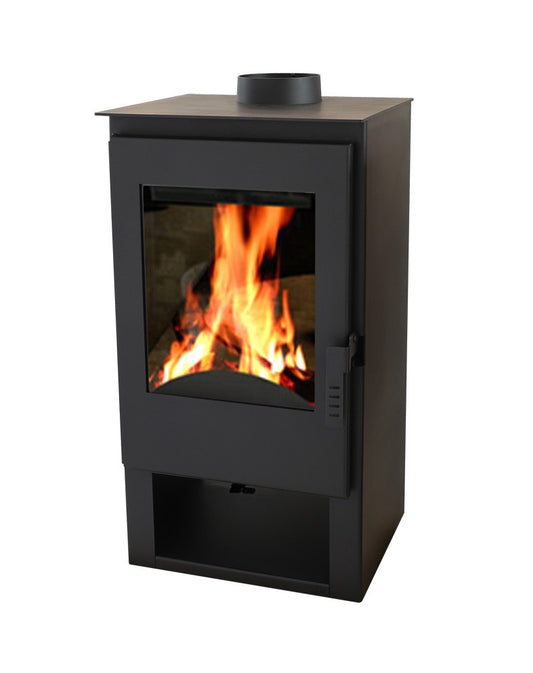 Salamandra a lenha Cozy Sophia – 7,5 kW, dupla combustão, até 80 m², preta