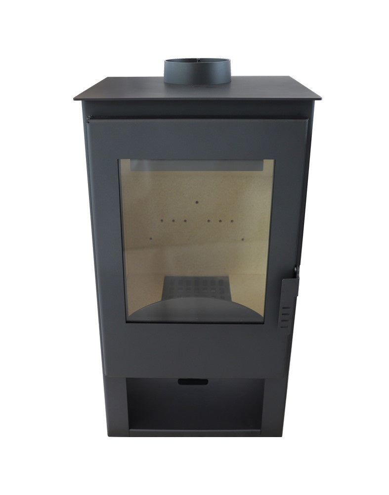 Salamandra a lenha Cozy Sophia – 7,5 kW, dupla combustão, até 80 m², preta